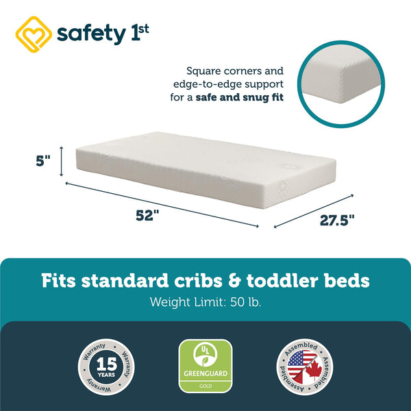 Ameriwood Home Safety 1st Heavenly Dreams Supreme Firm Baby Crib Mattress