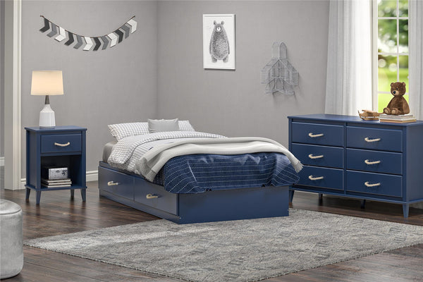 Ameriwood Home Sierra Ridge Mesa Twin Bed With Storage Blue