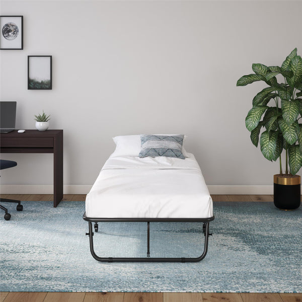 Ameriwood Home Signature Sleep Folding Cot Guest Bed With 4" Mattress