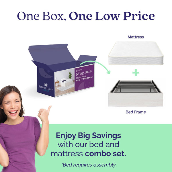 Ameriwood Home Signature Sleep Magnus Twin Size Bed And Mattress Set