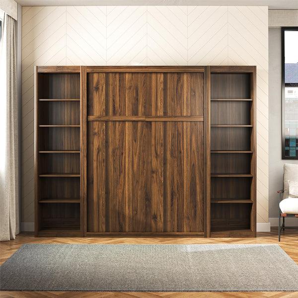 Ameriwood Home Signature Sleep Paramount Murphy Bed With Bookcase Cabinets