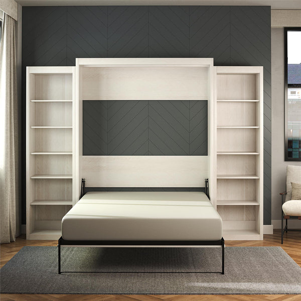 Ameriwood Home Signature Sleep Paramount Murphy Bed With Bookcase Cabinets