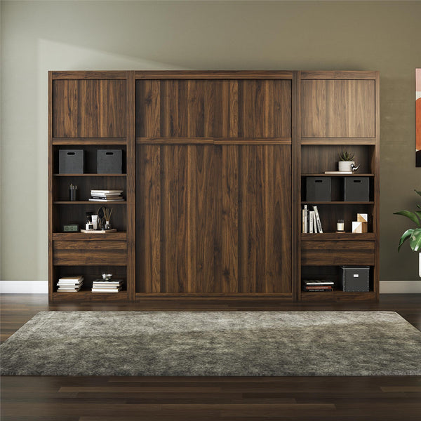 Ameriwood Home Signature Sleep Paramount Murphy Bed With Nightstand Cabinets