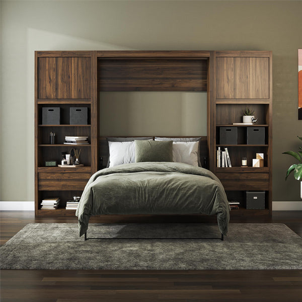 Ameriwood Home Signature Sleep Paramount Murphy Bed With Nightstand Cabinets