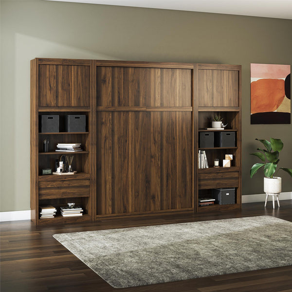 Ameriwood Home Signature Sleep Paramount Murphy Bed With Nightstand Cabinets