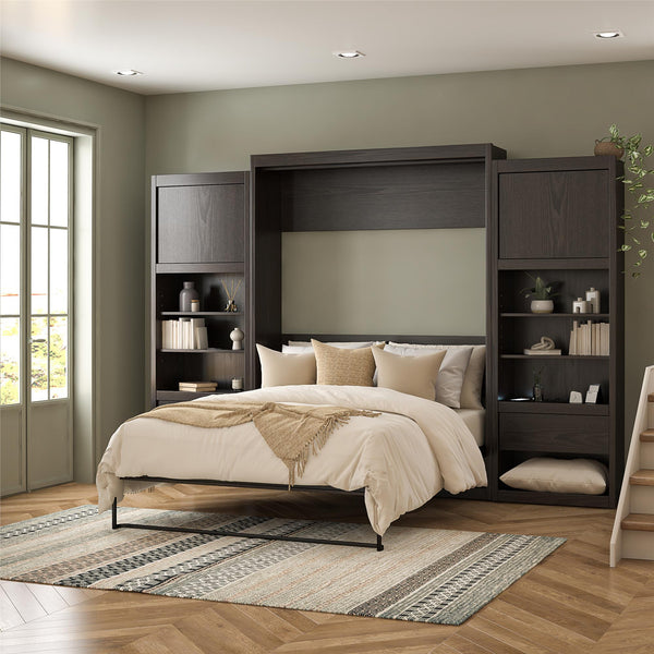 Ameriwood Home Signature Sleep Paramount Murphy Bed With Nightstand Cabinets