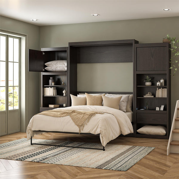 Ameriwood Home Signature Sleep Paramount Murphy Bed With Nightstand Cabinets