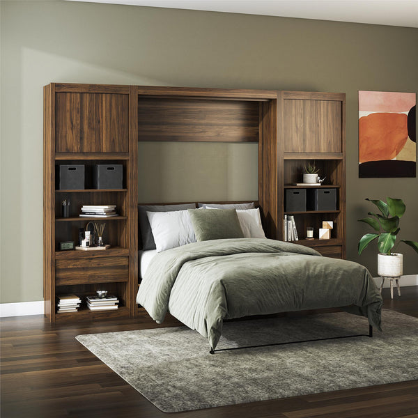ameriwood home Signature Sleep Paramount Murphy Bed with Nightstand Cabinets