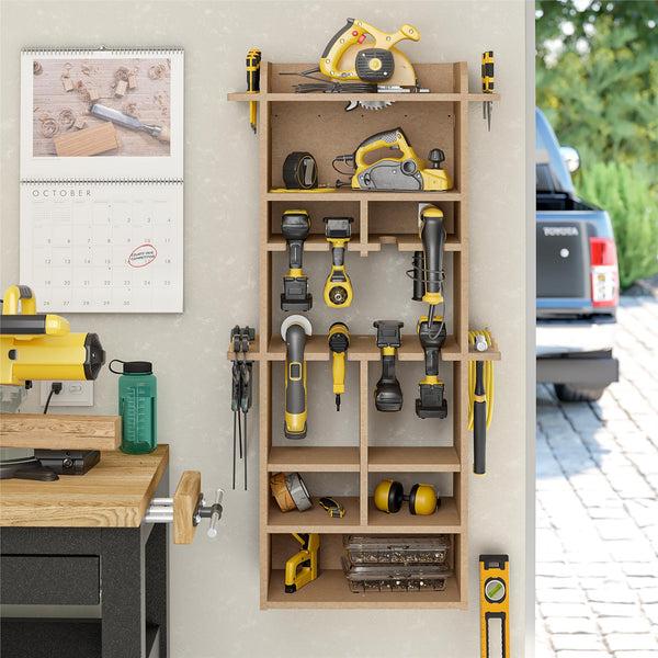 Ameriwood Home Systembuild Evolution Benford 48" Extra Large Vertical Wall Mount Tool Organizer