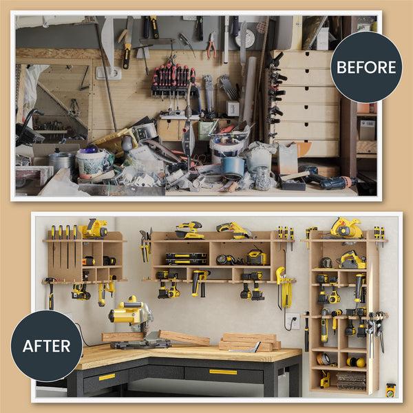 Ameriwood Home Systembuild Evolution Benford 48" Extra Large Vertical Wall Mount Tool Organizer