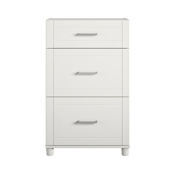 ameriwood home Systembuild Evolution Callahan 24" 3 Drawer Base Cabinet White