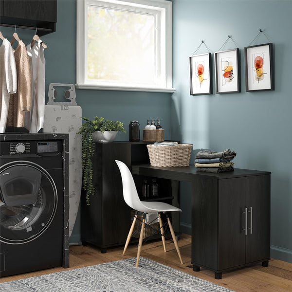 Ameriwood Home Systembuild Evolution Camberly Hobby And Craft Desk With Storage Cabinet