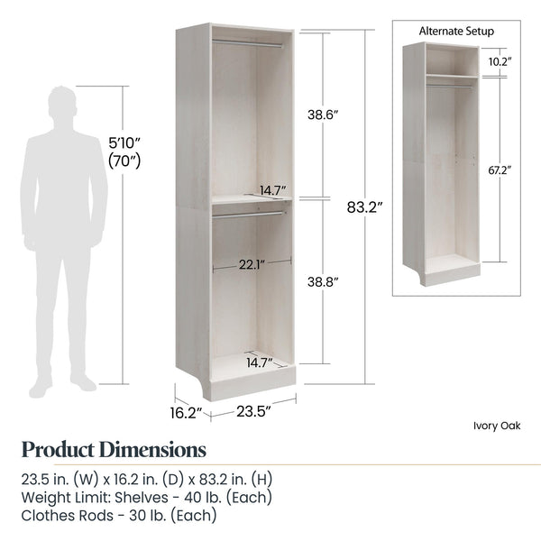Ameriwood Home Systembuild Evolution Elba 4 Unit Modular Closet Bundle