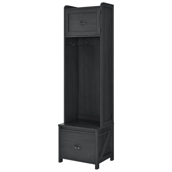 ameriwood home Systembuild Evolution Farmington Entryway Hall Tree with Storage Bench
