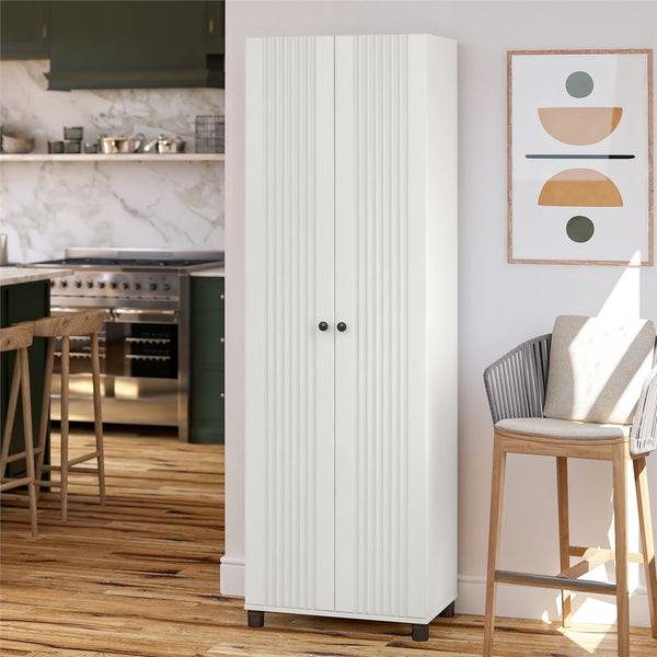 Ameriwood Home Systembuild Evolution Kendall Fluted 24" Wide 2 Door Storage Cabinet