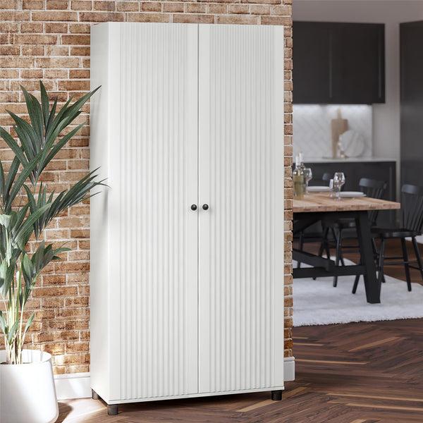 Ameriwood Home Systembuild Evolution Kendall Fluted 36" Wide 2 Door Storage Cabinet