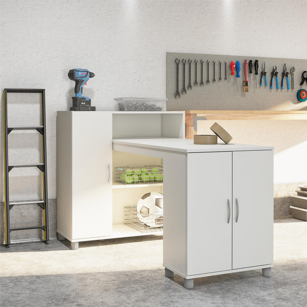 Ameriwood Home Systembuild Evolution Lory Hobby And Craft Desk With Storage Cabinet