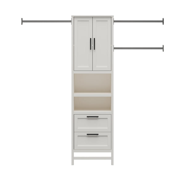 Ameriwood Home Systembuild Evolution Luxe 2-Door/2-Drawer Closet Tower With 3 Adjustable Clothing Rods