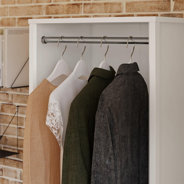 Ameriwood Home Systembuild Evolution Luxe 2-Shelf Double Clothing Rod Closet Tower