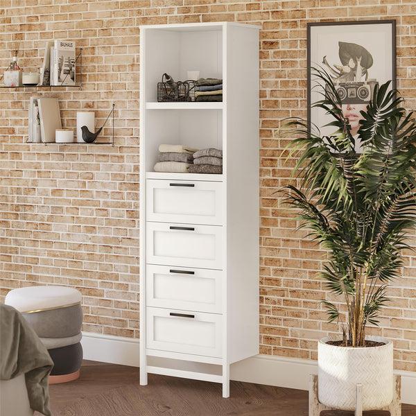 Ameriwood Home Systembuild Evolution Luxe 4-Drawer/3 Adjustable Clothing Rod Closet Tower