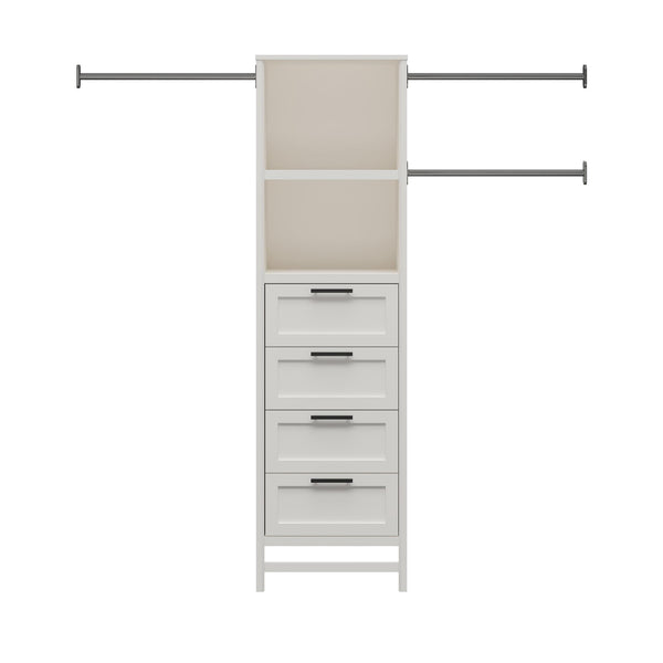 ameriwood home Systembuild Evolution Luxe 4-Drawer/3 Adjustable Clothing Rod Closet Tower