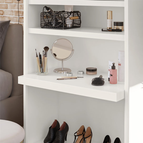 Ameriwood Home Systembuild Evolution Luxe 5-Shelf Closet Vanity Tower