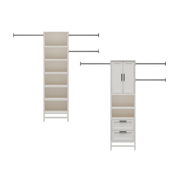 Ameriwood Home Systembuild Evolution Luxe Wardrobe Closet Organizer 2-Piece Bundle