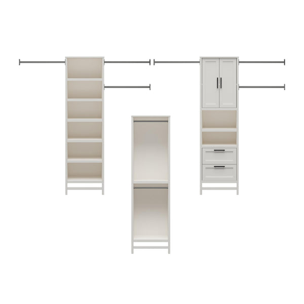 Ameriwood Home Systembuild Evolution Luxe Wardrobe Closet Organizer 3-Piece Bundle