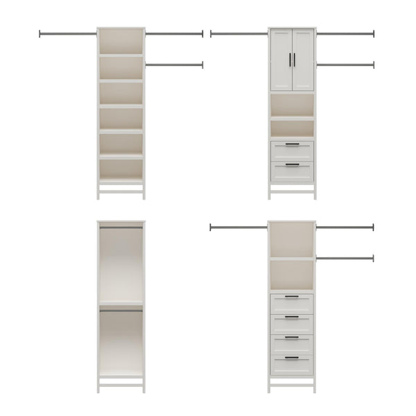 Ameriwood Home Systembuild Evolution Luxe Wardrobe Closet Organizer 4-Piece Bundle