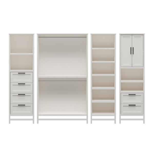 ameriwood home Systembuild Evolution Luxe Wide Wardrobe Closet Organizer 4-Piece Bundle