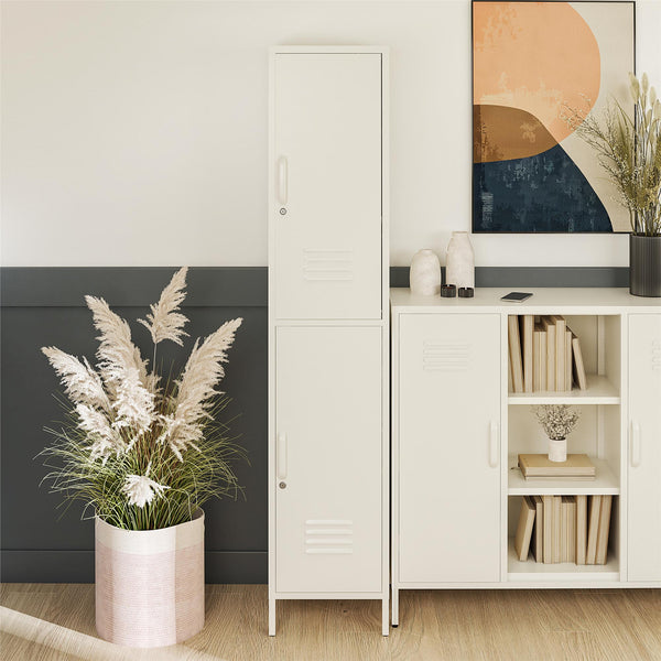 Ameriwood Home Systembuild Evolution Mission District 2 Door Metal Locker Accent Cabinet