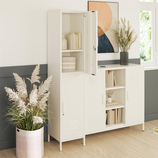 Ameriwood Home Systembuild Evolution Mission District 2 Door Metal Locker Accent Cabinet