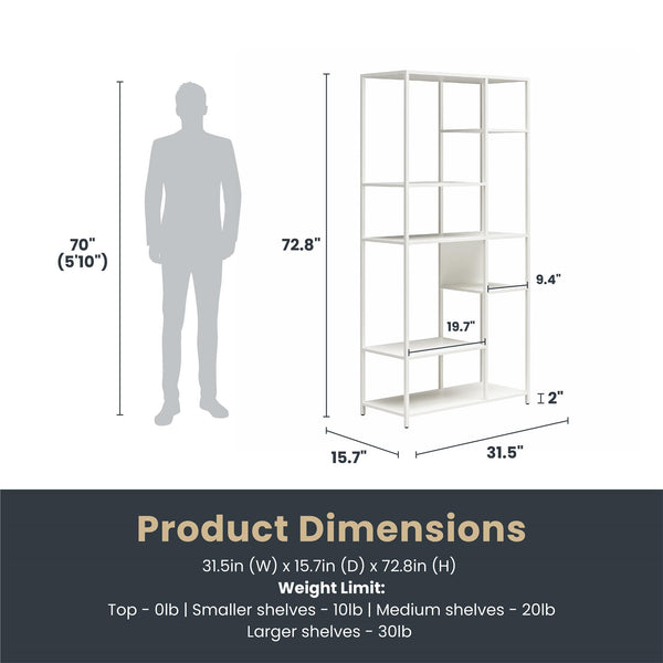 Ameriwood Home Systembuild Evolution Mission District Metal Bookcase Room Divider