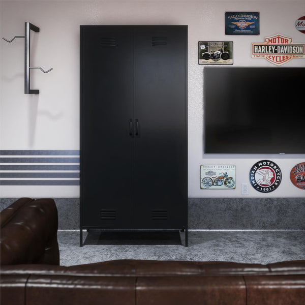 Ameriwood Home Systembuild Evolution Mission District Tall 2 Door Metal Locker Cabinet