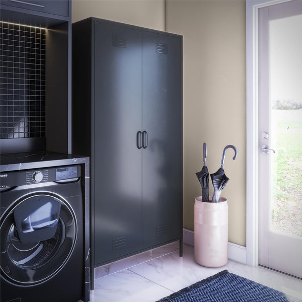 Ameriwood Home Systembuild Evolution Mission District Tall 2 Door Metal Locker Cabinet