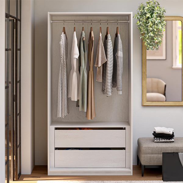 Ameriwood Home Systembuild Evolution Perry Park Modular Extra Wide Wardrobe With Drawers