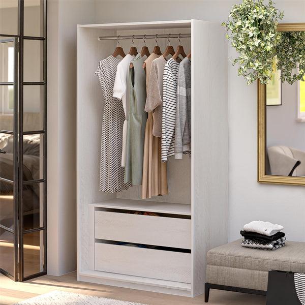 Ameriwood Home Systembuild Evolution Perry Park Modular Extra Wide Wardrobe With Drawers