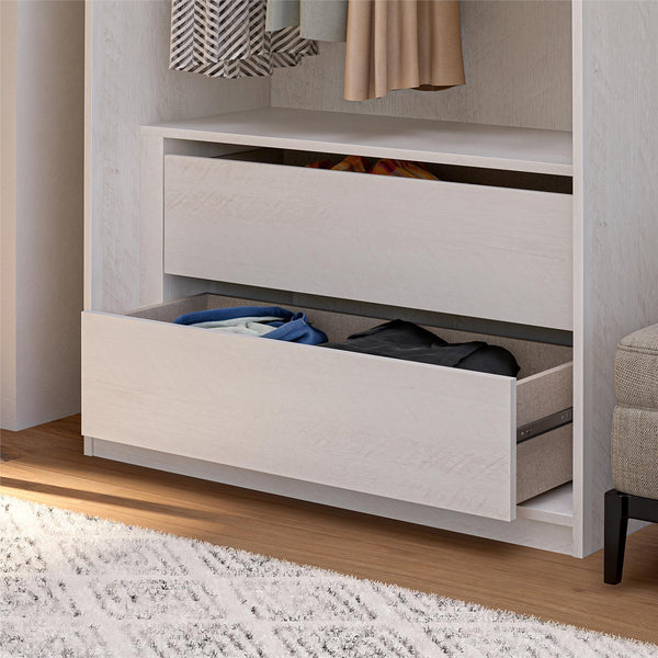 Ameriwood Home Systembuild Evolution Perry Park Modular Extra Wide Wardrobe With Drawers