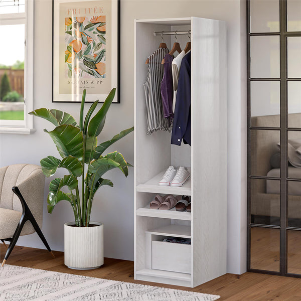 Ameriwood Home Systembuild Evolution Perry Park Modular Wardrobe Shelving Unit With Drawer