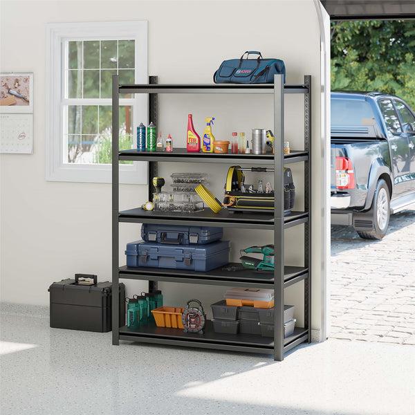 Ameriwood Home Systembuild Evolution Rack-Tite 5-Shelf Toolless Steel Frame Garage Storage Shelving Unit