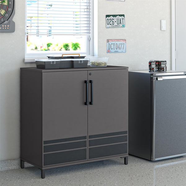 Ameriwood Home Systembuild Evolution Shelby Garage Storage Base Cabinet 2 Door