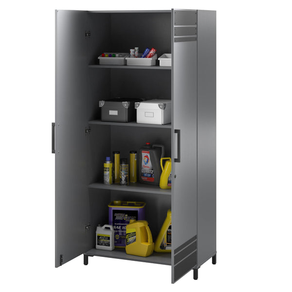 Ameriwood Home Systembuild Evolution Shelby Tall Garage Storage Cabinet 2 Door