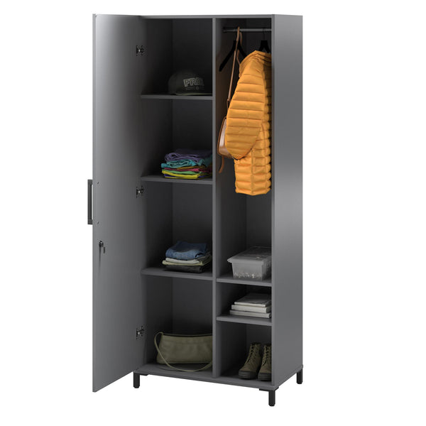 Ameriwood Home Systembuild Evolution Shelby Tall Garage Storage Cabinet With 1 Door And Hang Rod