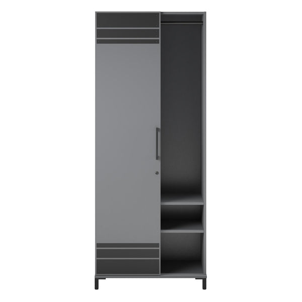 ameriwood home Systembuild Evolution Shelby Tall Garage Storage Cabinet with 1 Door and Hang Rod