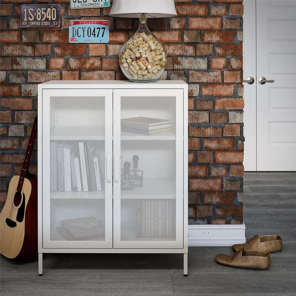 Ameriwood Home Systembuild Evolution Sunset District 2 Door Accent Cabinet-Mesh Metal Locker