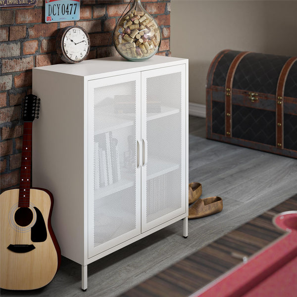 Ameriwood Home Systembuild Evolution Sunset District 2 Door Accent Cabinet-Mesh Metal Locker