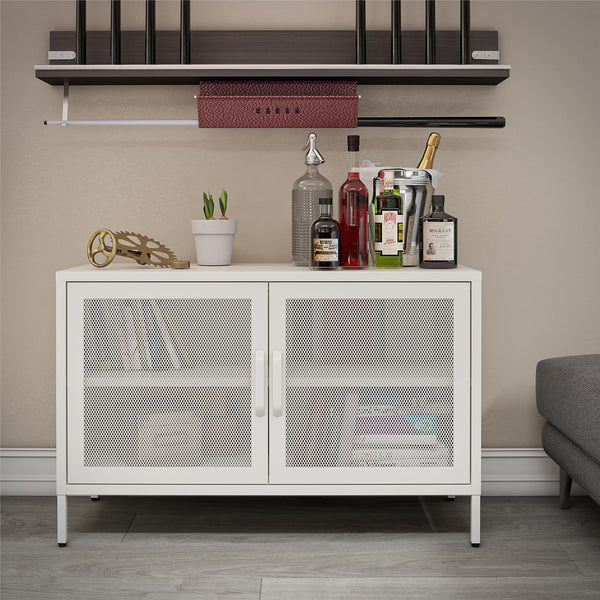 Ameriwood Home Systembuild Evolution Sunset District 2 Door Storage Cabinet-Mesh Metal Locker