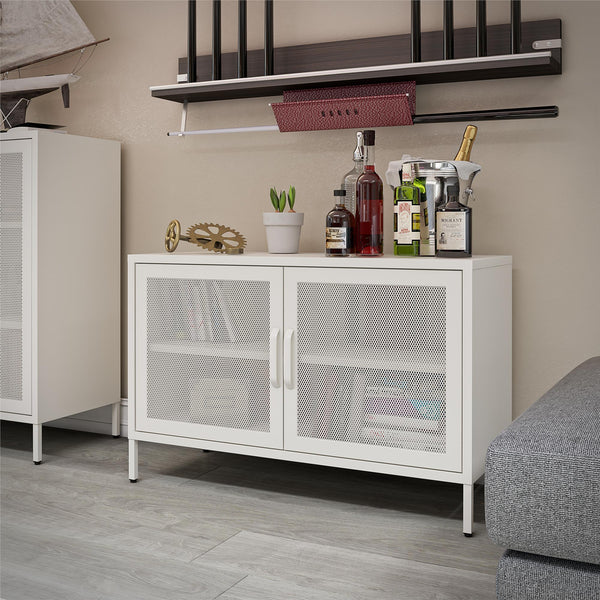 Ameriwood Home Systembuild Evolution Sunset District 2 Door Storage Cabinet-Mesh Metal Locker