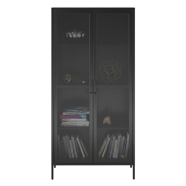 ameriwood home Systembuild Evolution Sunset District Tall 2 Door Storage Cabinet-Mesh Metal Locker