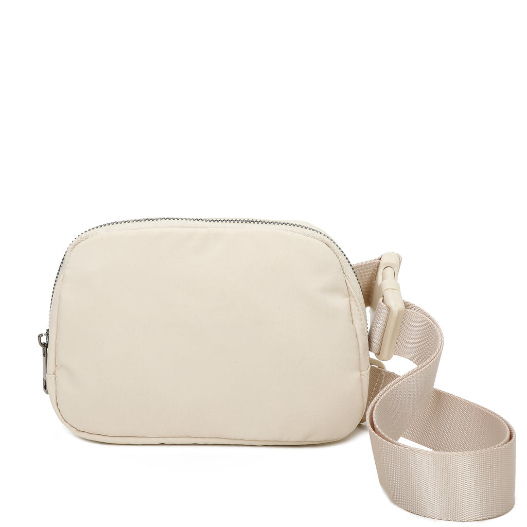 ampere creations Adelaide's Water Repellent Nylon Belt Fanny Bag - Ivory